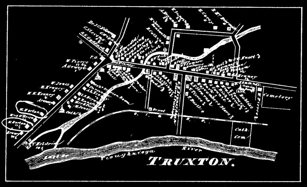 The above map shows the village of Truxton in the year 1874.
