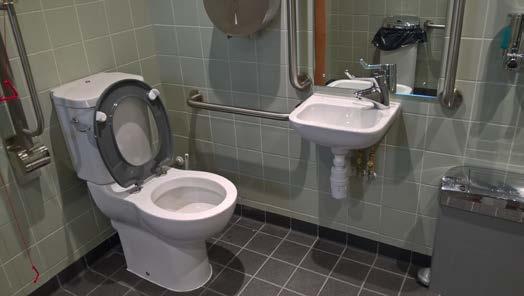 This includes a left-hand transfer accessible WC with space to turn a wheelchair through 1500mm diameter circle.