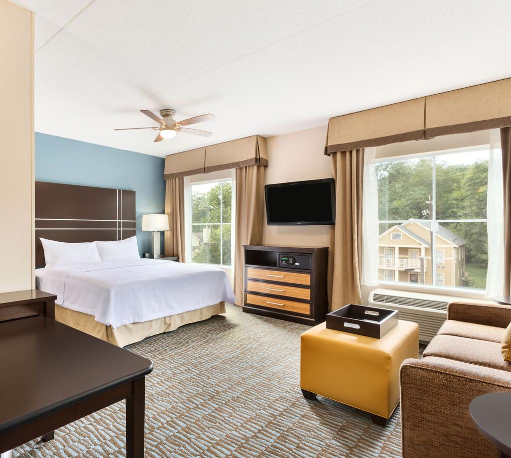 Guest Offerings At Homewood Suites by Hilton, guests can enjoy upscale residential one- and two-bedroom suites as well as deluxe studio suites all with full kitchens.