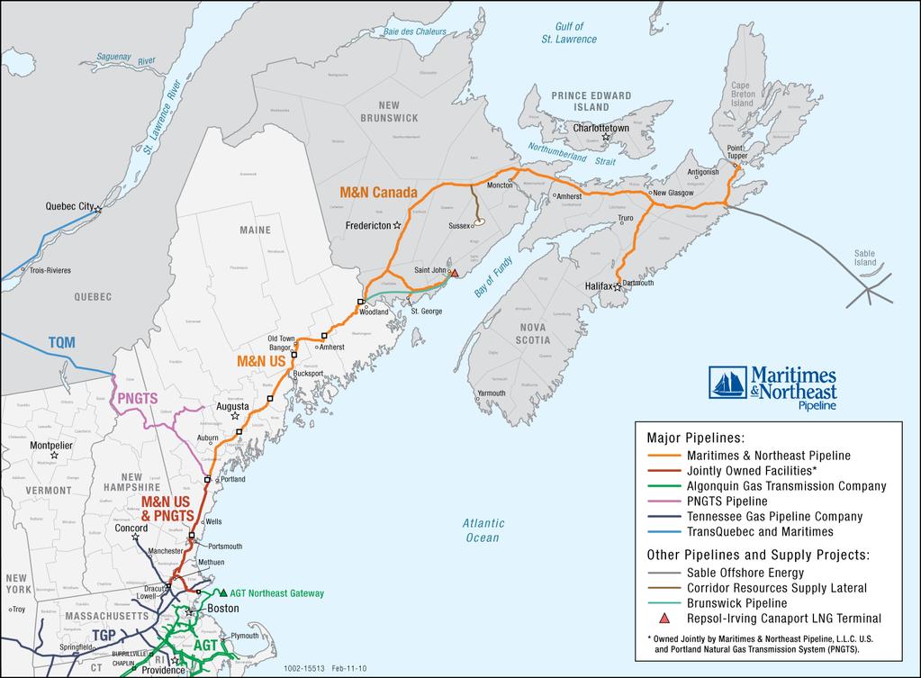 Maritimes & Northeast Pipeline Quebec Critical energy infrastructure for the Northeast seaboard.