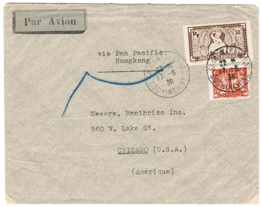 Transpacific Airmail June 1938 By the late 1930s, airmail routes had become well established across the Pacific Ocean.