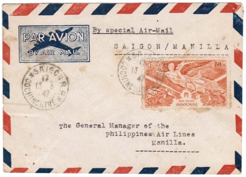 Saigon Manila 13 March 1947 Philippine Airways conducted its second trial flight from Saigon to Manila starting on 13 March 1947.