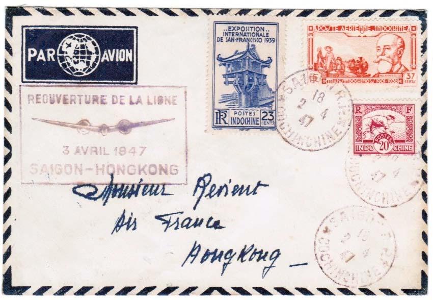 Saigon Hong Kong 3 April 1947 Air France resumed service between Saigon and Hong Kong on 3 April 1947.
