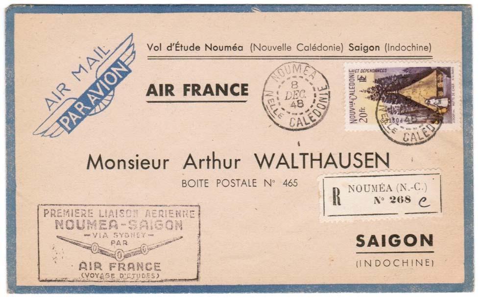 Noumea Saigon 8-14 December 1948 Air France s return flight from Noumea to Saigon via Sydney departed on 8 December