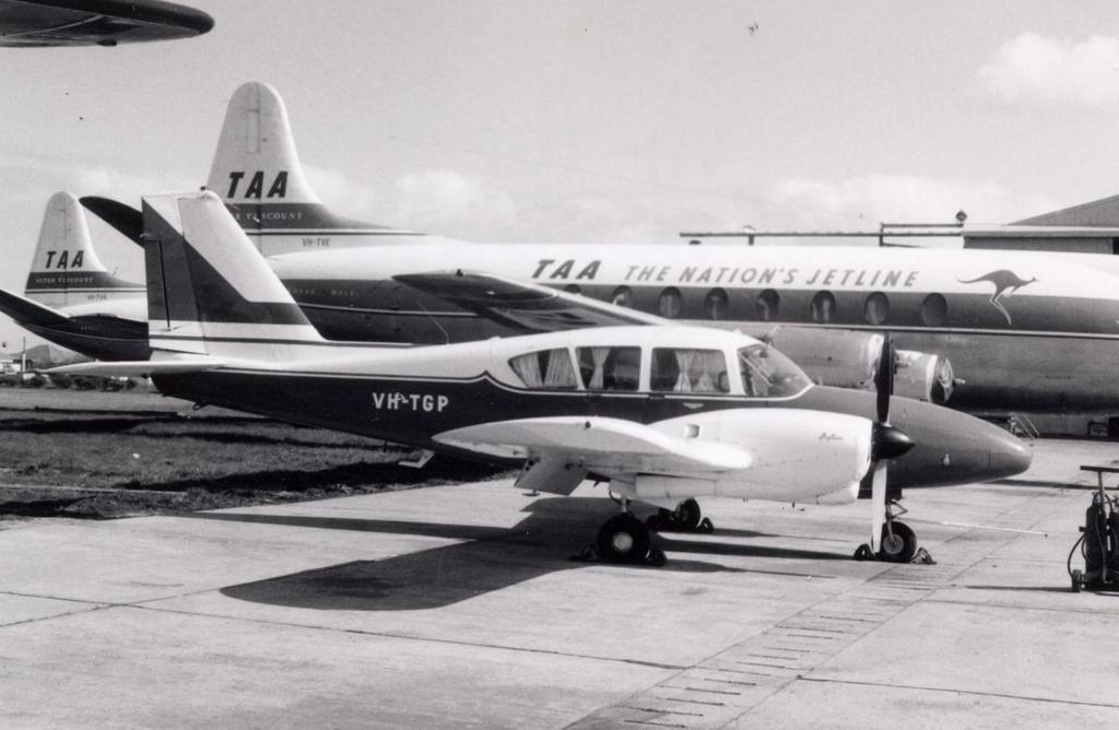 Piper PA-28-235 Cherokee, and so with typical public service efficiency, a stroke of the pen and a flick of a brush VH-TGO was converted to VH-TGQ in August 1964.