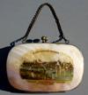 Lot # 74 - Mother of Pearl coin purse with color transfer of "Agriculture Building" with "World's Columbian Exposition, Chicago 1893" underneath. The back is just shell.