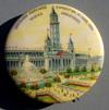 Condition: Very Fine because there are a couple of spots near the edge and it has slight age toning. Estimate: 0-0 $ 8 Lot # 217 - Celluloid pin back button. "L.P.E. 1904" Pictures "Illinois Building".
