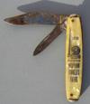 Lot # 437 - Pocket Knife with 2 blades. The sides are a plastic made to look like mother of pearl.