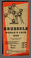 Lot # 518 - Folder from "American Express Travel Service", "Brussels World's Fair 1958." Pictures the Atomium. This brochure is for "3 Day Escorted Tours".
