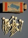 Lot # 551 - Set of "17 Hors D'oeuvre Picks (Mock Ivory)" with the original cardboard box. Each Pick has the Unisphere with "N.Y. World's Fair", "64", "65" (on the back) at the top end of the fork.