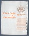 Lot # 564 - "Challenge to Greatness", 4 page printout from "United States Pavilion Library/U.S.A." Printed in the pavilion at the "New York World's Fair 1964-65".