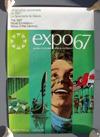 Category: Expo 67 - Montreal (583 to 586) Picture Description Minimum Bid Lot # 583 - Official "Expo 67" Poster with writing on the top and 4 green vertical stripes.