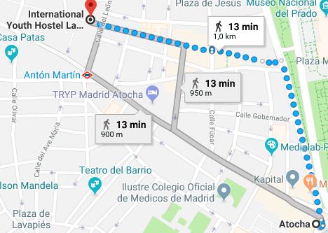 How to arrive to the Hostel From the airport to the accommodation: Take the metro in the airport, line 8 (pink one) to Nuevos Ministerios (5 stops).