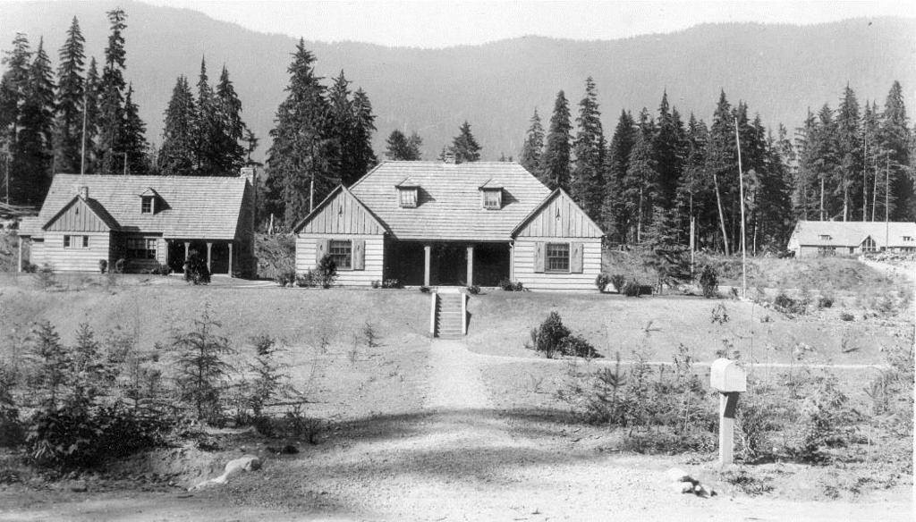 The main Ranger Station is the center building, the Ranger residence on the left, and the maintenance shop in the distance on