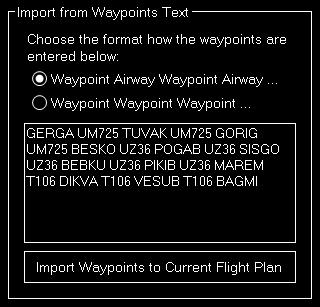 2018/09/01 05:24 9/14 Flight Plan Use this section to easily import waypoints to your flight plan from websites like SkyVector.