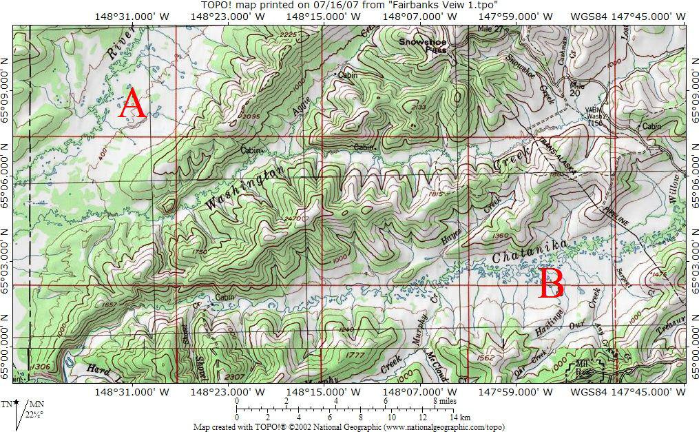 NAME: MAPPING ROUTES Directions: Part A: Draw a route between point A and point B on the topographic map below.
