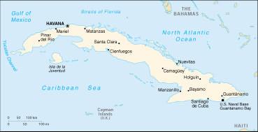 Cuba Island between Caribbean Sea and North 11,86 Atlantic Ocean tropical, dry season (November to April), rainy season (May