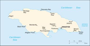 Jamaica Caribbean Island, in the Caribbean Sea 1,99 South sp.