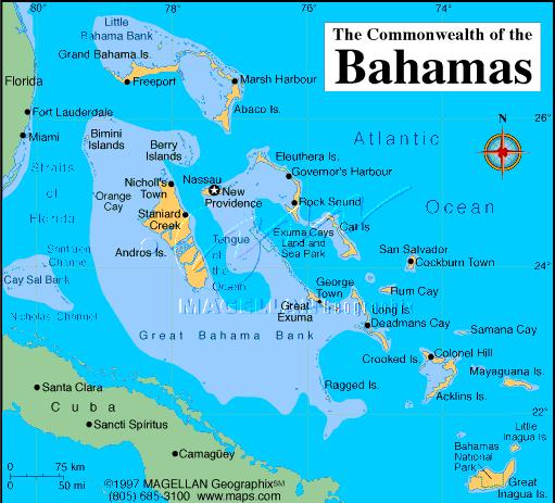 Bahamas Southeast of Florida 13,94 mild and sub-tropical, 63 salt,