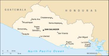 El Salvador Middle America 21,4 sq. km. Tropical rainy season, [May to Oct.]; dry [Nov. to Apr.] m. 2,73m.