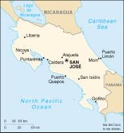 Costa Rica Between Nicaragua and Panama.