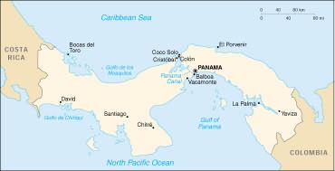 Panama Middle America 78,2 tropical maritime, hot, humid, cloudy 3,475 copper, mahogany forests,