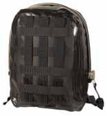 any medium-sized backpack Removable/washable shoulder straps and webbing Two removable top carry handles (one-inch webbing with male side-release) Top zipper security cinch straps 32 waterproof