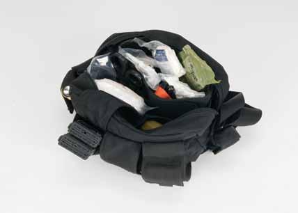 Capacity: 1550 cubic inches Pre-supplied PN: Assault Medical Kit Mojo 415 Active Shooter Response Aid Bag (ASRAB) Mojo 220-LE* Exterior supports for magazines/shotgun shells, flashlight, pistol