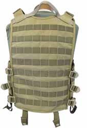 Motorola MX300/350 or similar in size Hydration bladder pouch located vertically on the back Weight: 4.25 lbs.