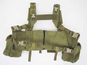 pockets, front of magazine pouch, one inch web with hook & loop closure Two utility pouches, outside wall of NVG/battery pockets between pouch and