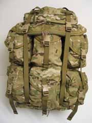 Capacity: 3275 cubic inches Ten Pocket Ruck LBT-1749KIT Heavy duty reinforced padded removable carry handle Three covered ports for hydration and communication equipment Ten double zippered pockets