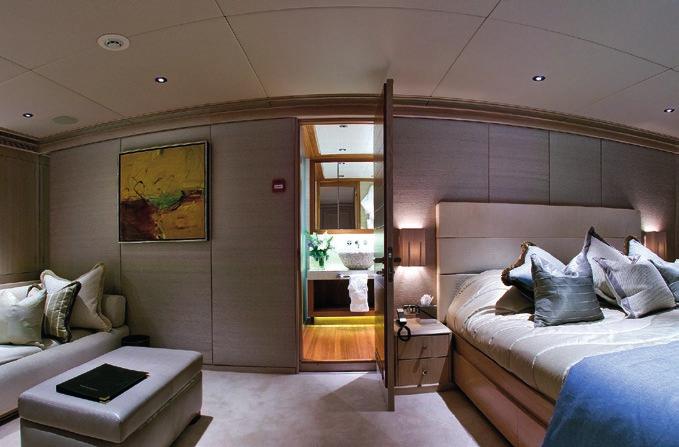 The highlight of Va Bene s recent redesign is the owner s master suite, with its huge, mini-spa bathroom featuring teak
