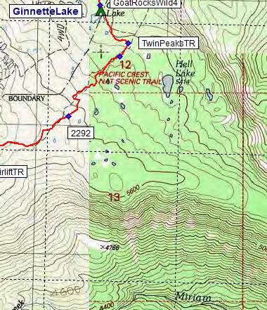 8-5419 ft GoatRocksWild4 - Goat Rock Wilderness another boundary. - mi 2292.
