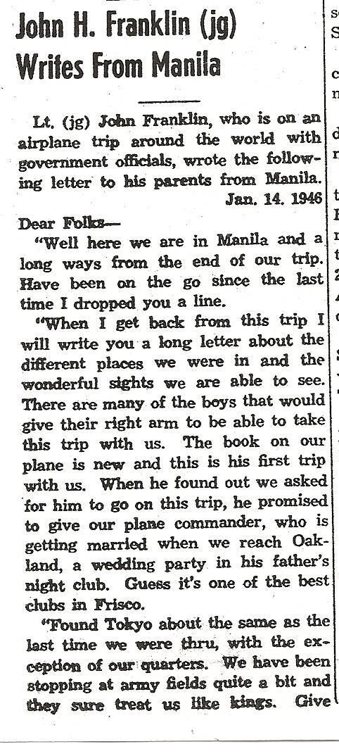 February 7, 1946, Evansville Review, p. 4, col.