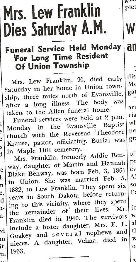 February 14, 1952, Evansville