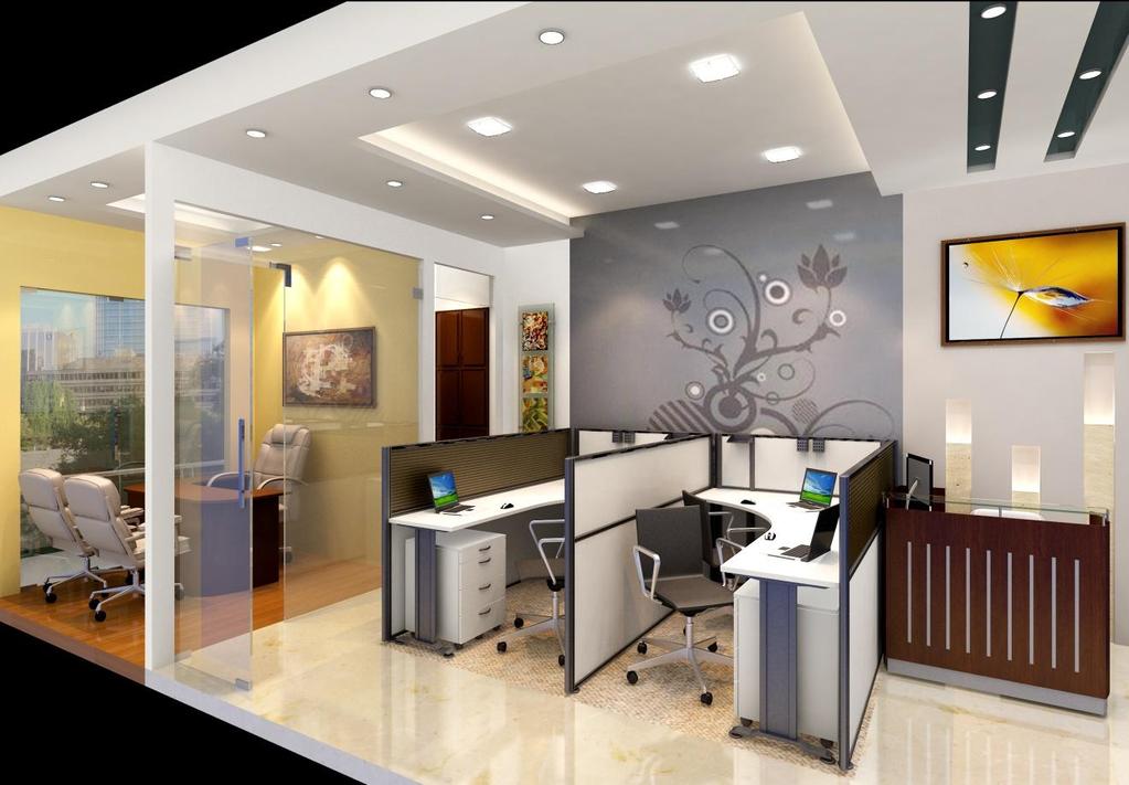 Executive Offices 500 sqft & Above Six workstations, Two cabins,
