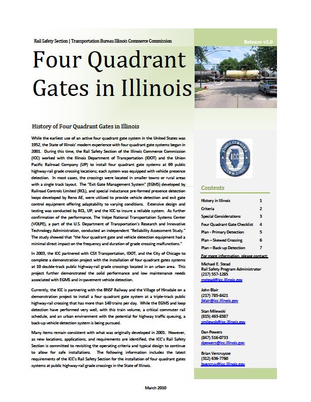 Four-Quadrant Gates March 2010 Guidance Document Previous Installations UP - Joliet to Springfield