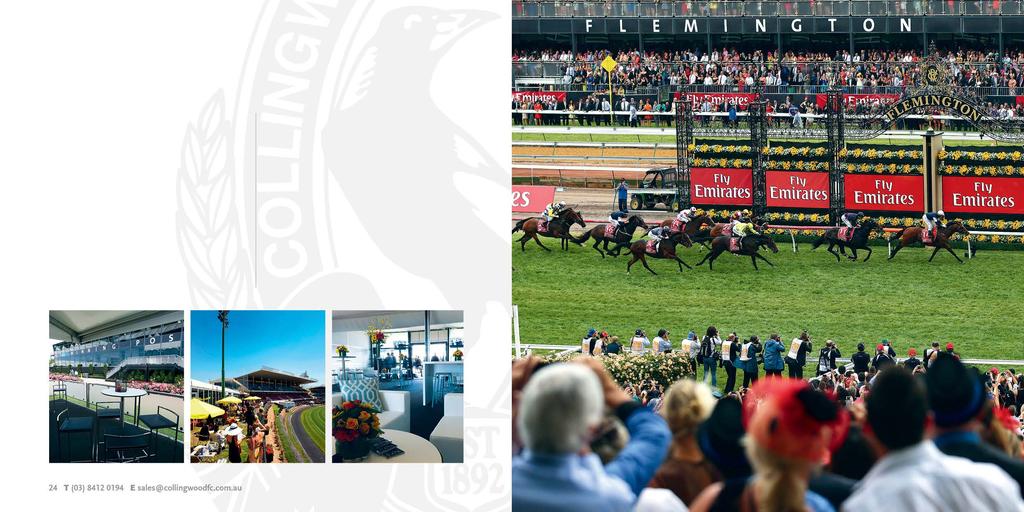 SPRING RACING CARNIVAL Experience all the excitement and glamour of the Spring Racing Carnival with the Collingwood Football Club.