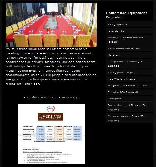 3.4.4 Meetings & Events Page: The Meetings & Events page displays content & images of meeting, conference and baqueting facilities available at the hotel.