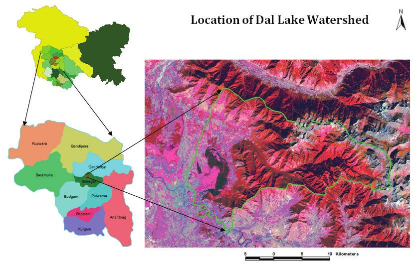 Figure1:Dal Lake Watershed Source:Generated from IRS P6 LISS-III, 2010 RESULTS AND DISCUSSIONS The development of tourism depends upon the development of an integrated infrastructure of highways,