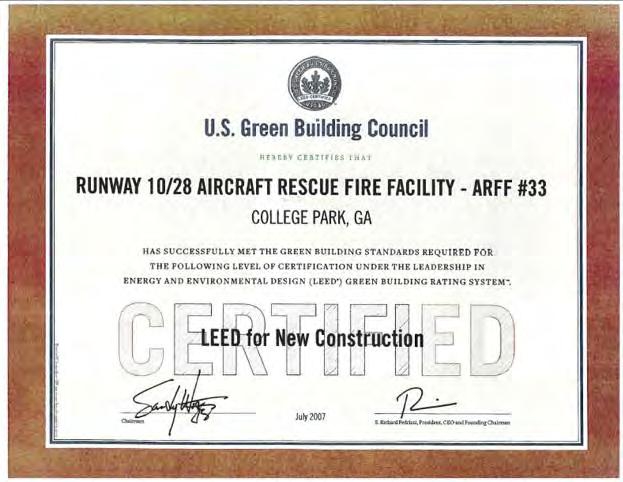 First LEED Certified Building on the Airport 5 To support Runway 10-28, Fire