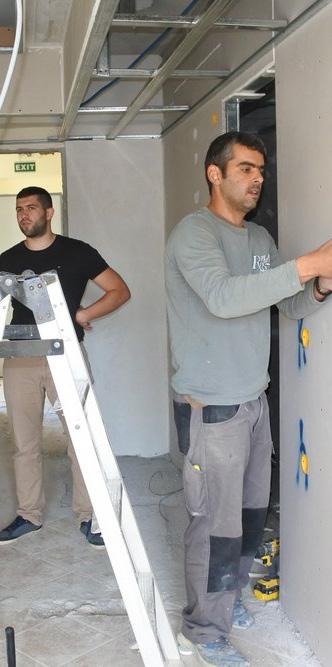 Participants have the possibility to work with plumbing installation,