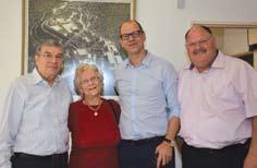 Documentation Dr. Haim Gertner. Yad Vashem Benefactor Baba Schwartz (second from left) visited Yad Vashem with her son Danny (second from right) on 6 December.