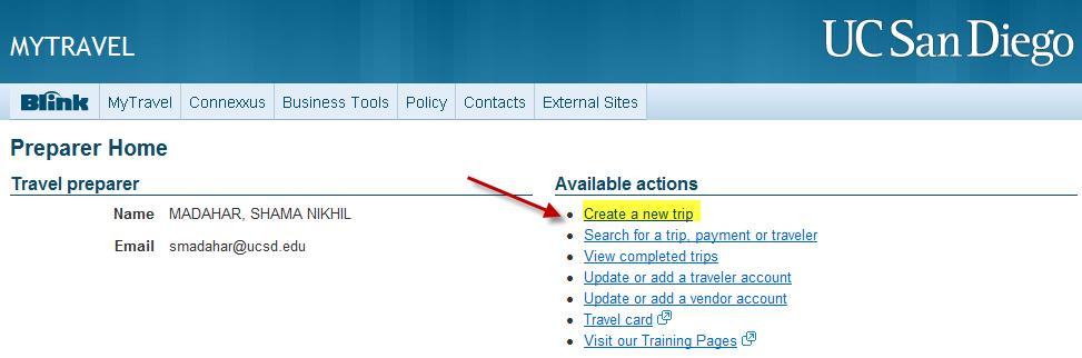THE TRIP PREAUTHORIZATION PROCESS From your MyTravel homepage, click on Create a