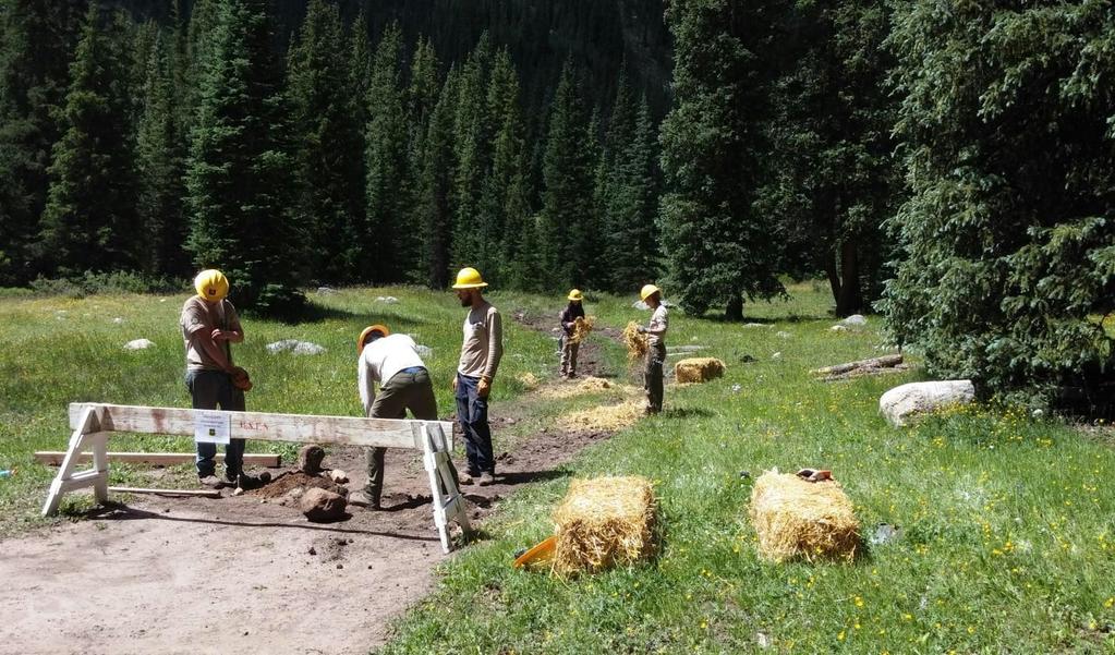 Above is a photo of the SCC crew installing an informational sign and laying hay