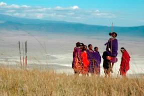 Maasai Warriors Ngorongoro Serena Lodge Deep within the Crater, enclosed by towering walls, some 25,000 large