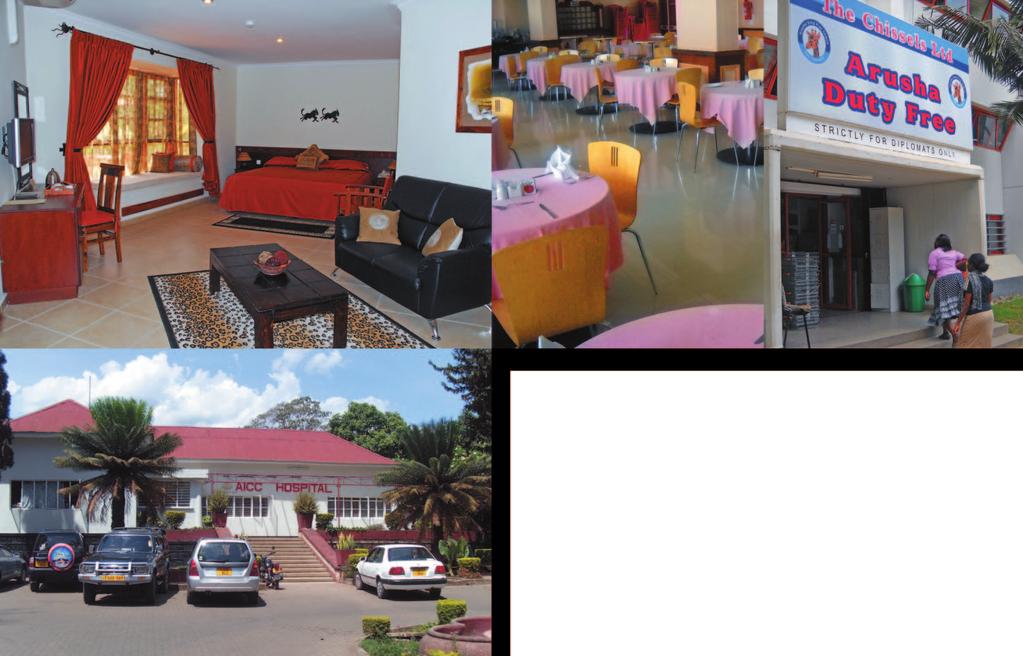 Accommodation With a total room-capacity of about 2,200 within a radius of 1/2 to 25 kms from the Centre, Arusha town provides