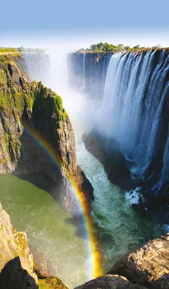 We take a guided tour of the Falls which form the largest single curtain of falling water on earth (on average the curtain is 92 metres deep).