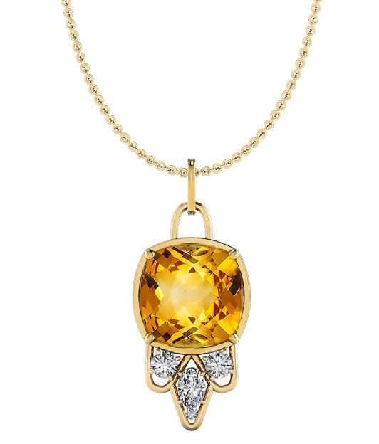 Created exclusively for Boots & Bling! Kristoff Jewelers have cushion - cut an amazing 11.20 carat checkerboard citrine and intensified the stone s setting with approximately 1.