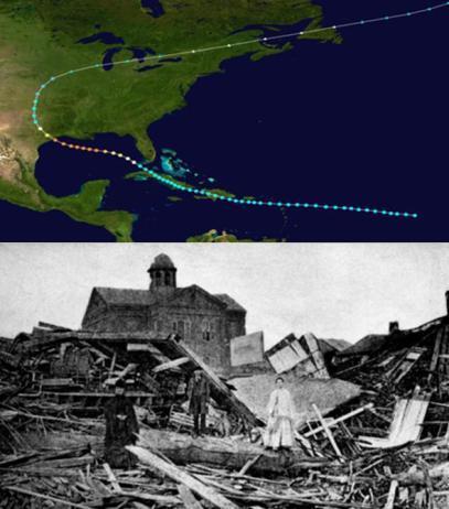Galveston, 1900 Hurricane Worst natural disaster in US History at the time It had estimated winds of 135